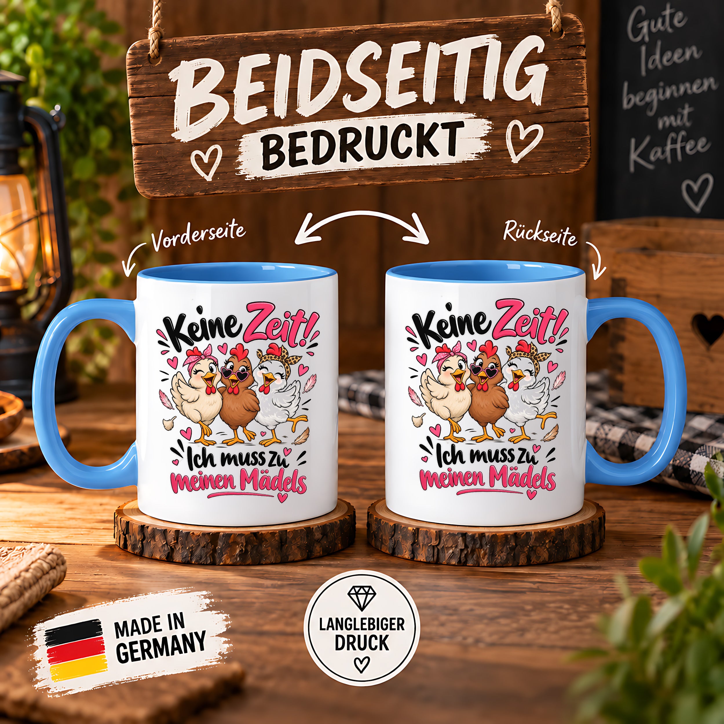 Herzbotschaft Tasse Mädelsabend keine Zeit ich muss zu meinen Mädels