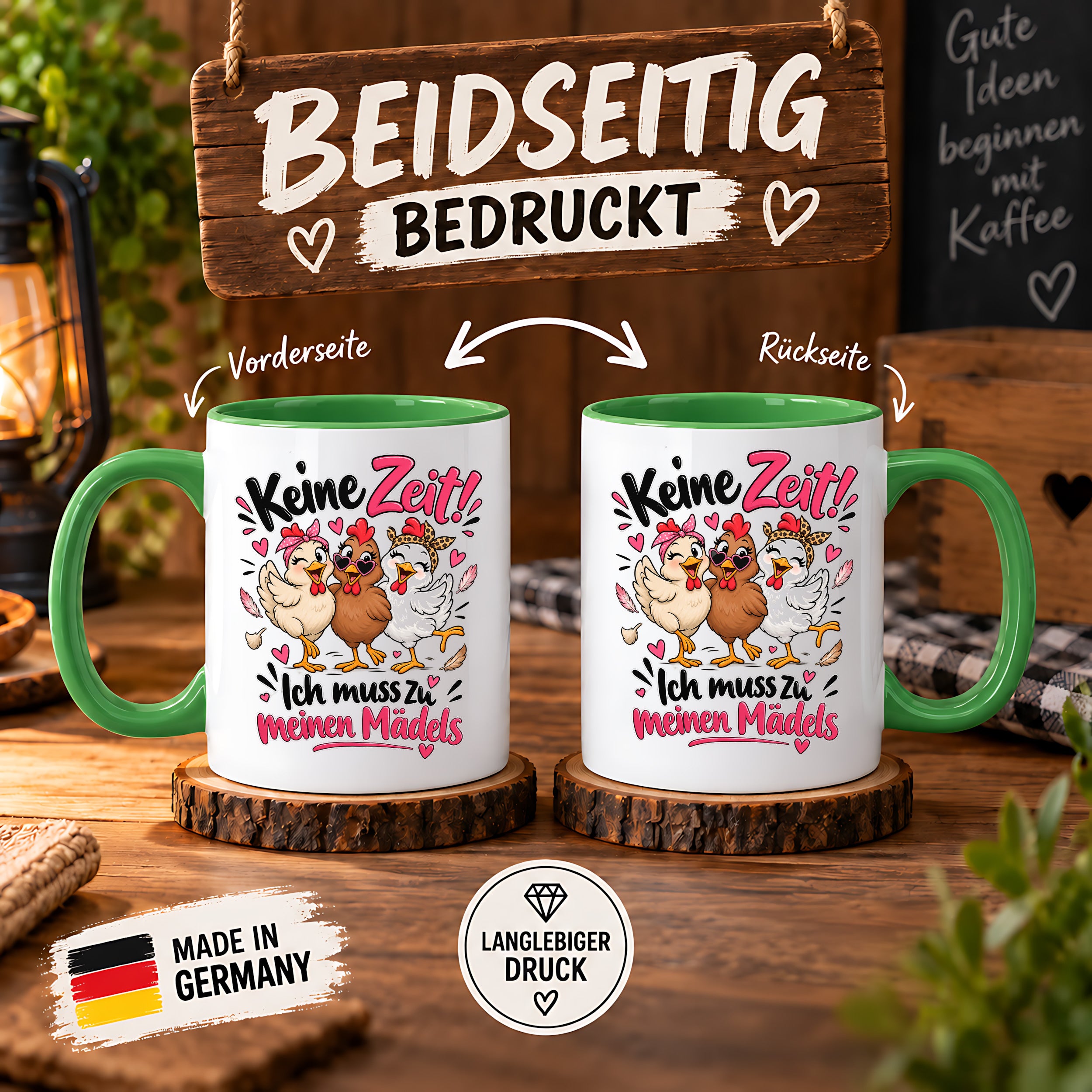 Herzbotschaft Tasse Mädelsabend keine Zeit ich muss zu meinen Mädels