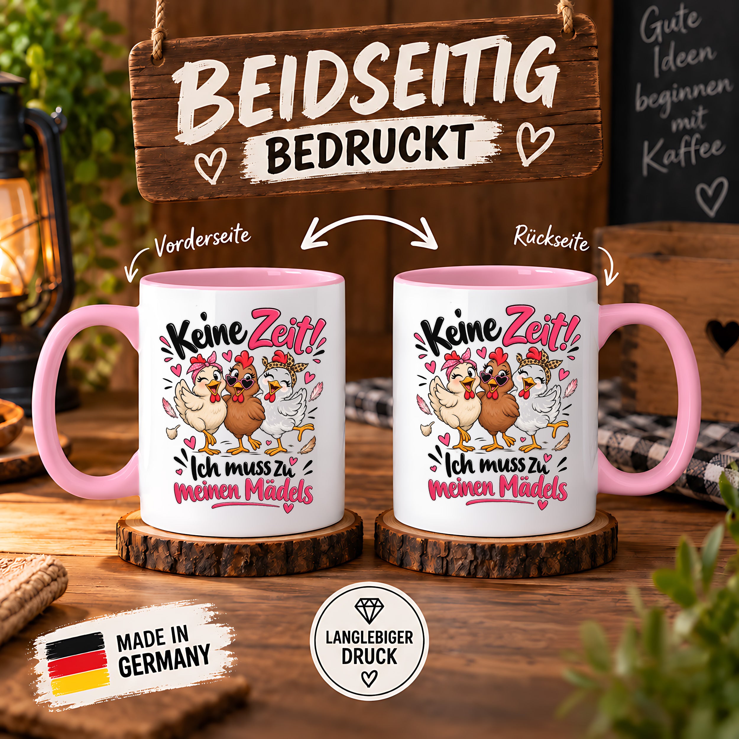 Herzbotschaft Tasse Mädelsabend keine Zeit ich muss zu meinen Mädels