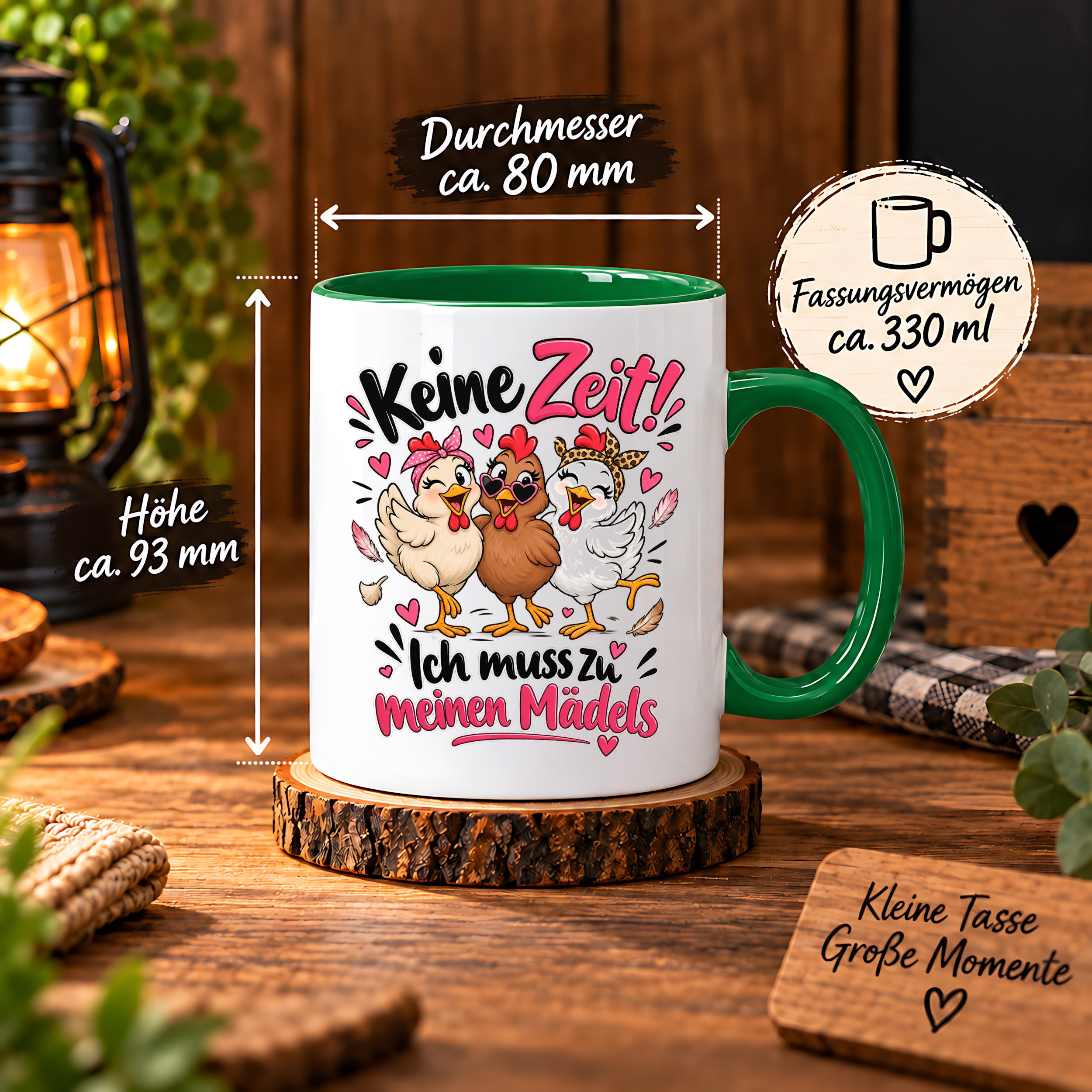 Herzbotschaft Tasse Mädelsabend keine Zeit ich muss zu meinen Mädels