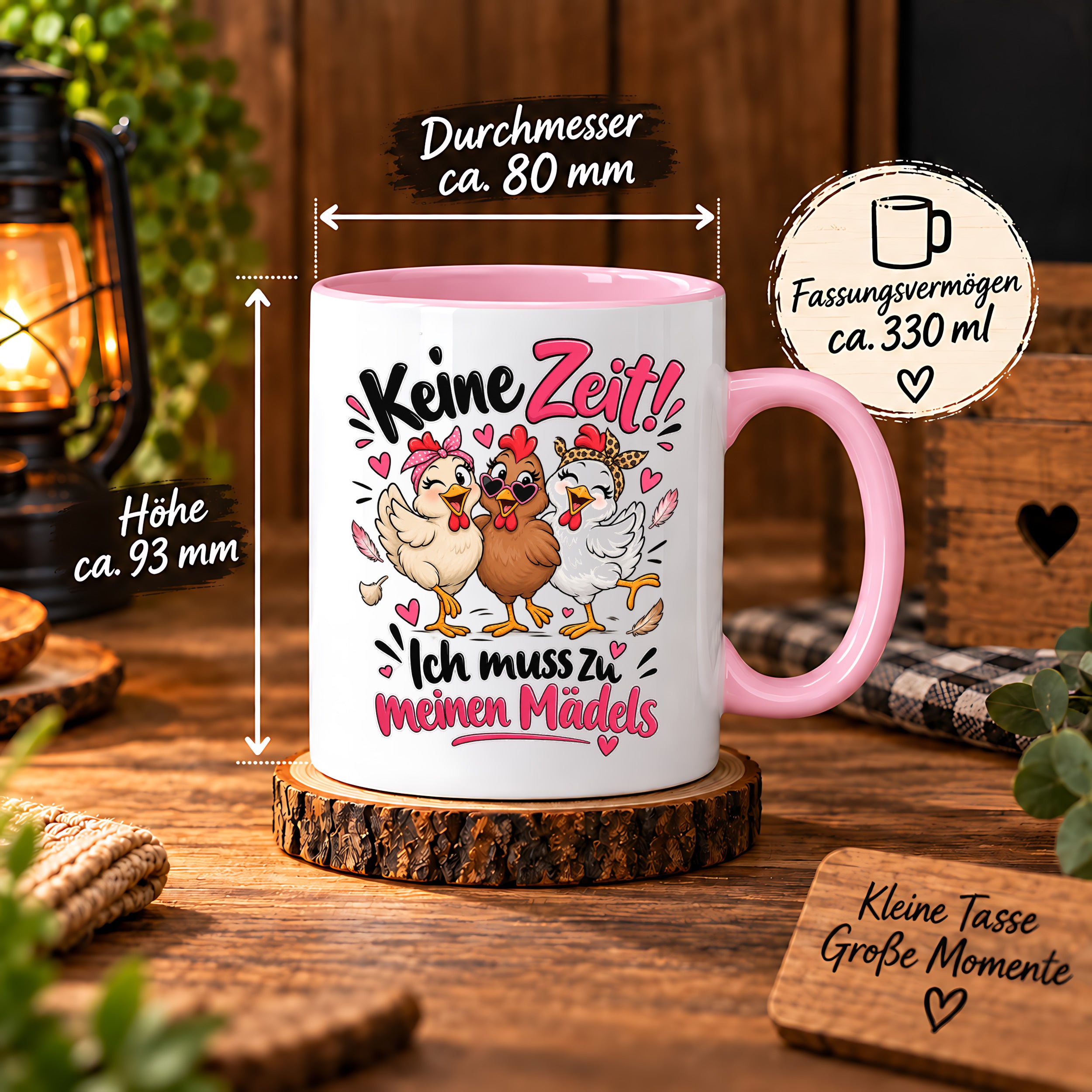 Herzbotschaft Tasse Mädelsabend keine Zeit ich muss zu meinen Mädels