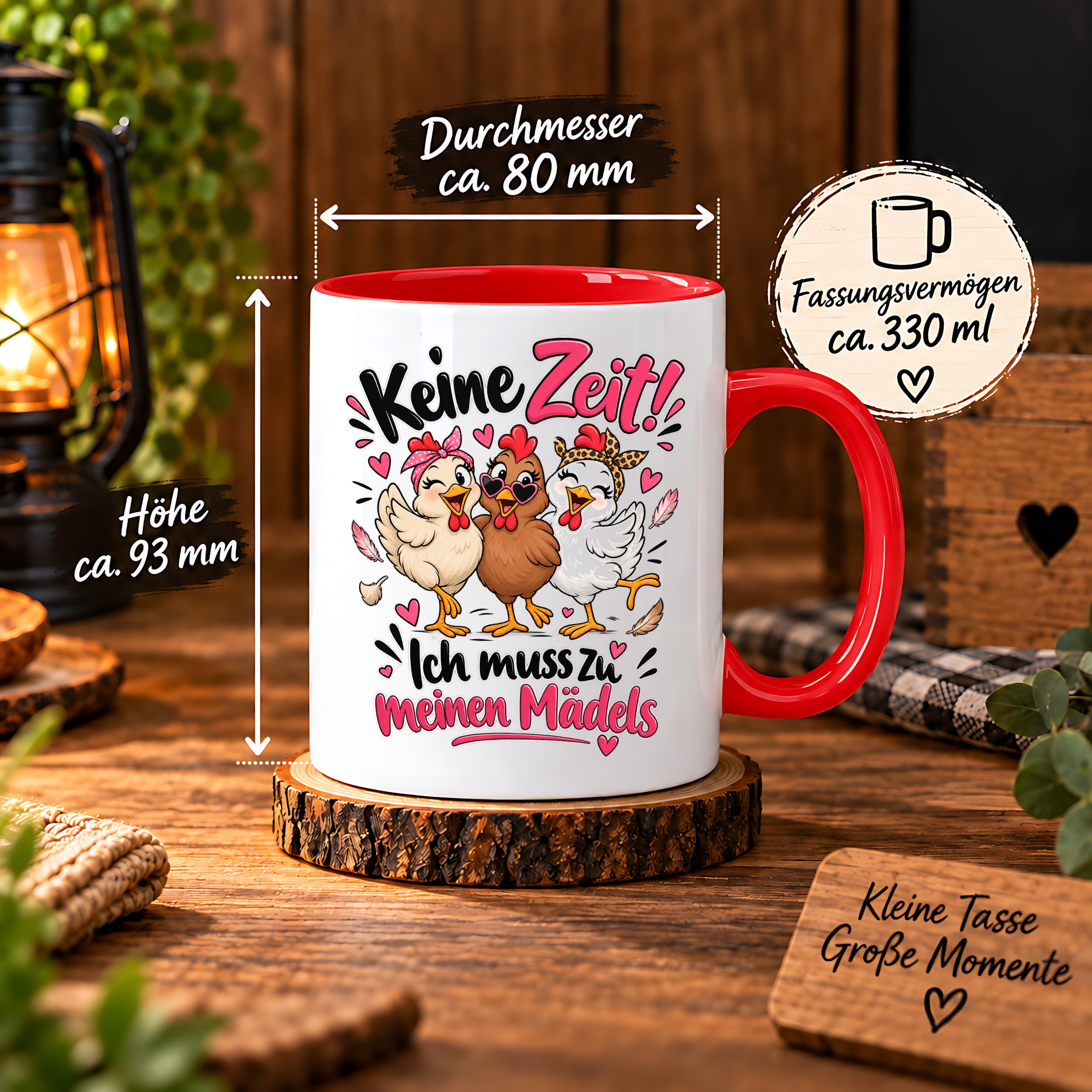 Herzbotschaft Tasse Mädelsabend keine Zeit ich muss zu meinen Mädels