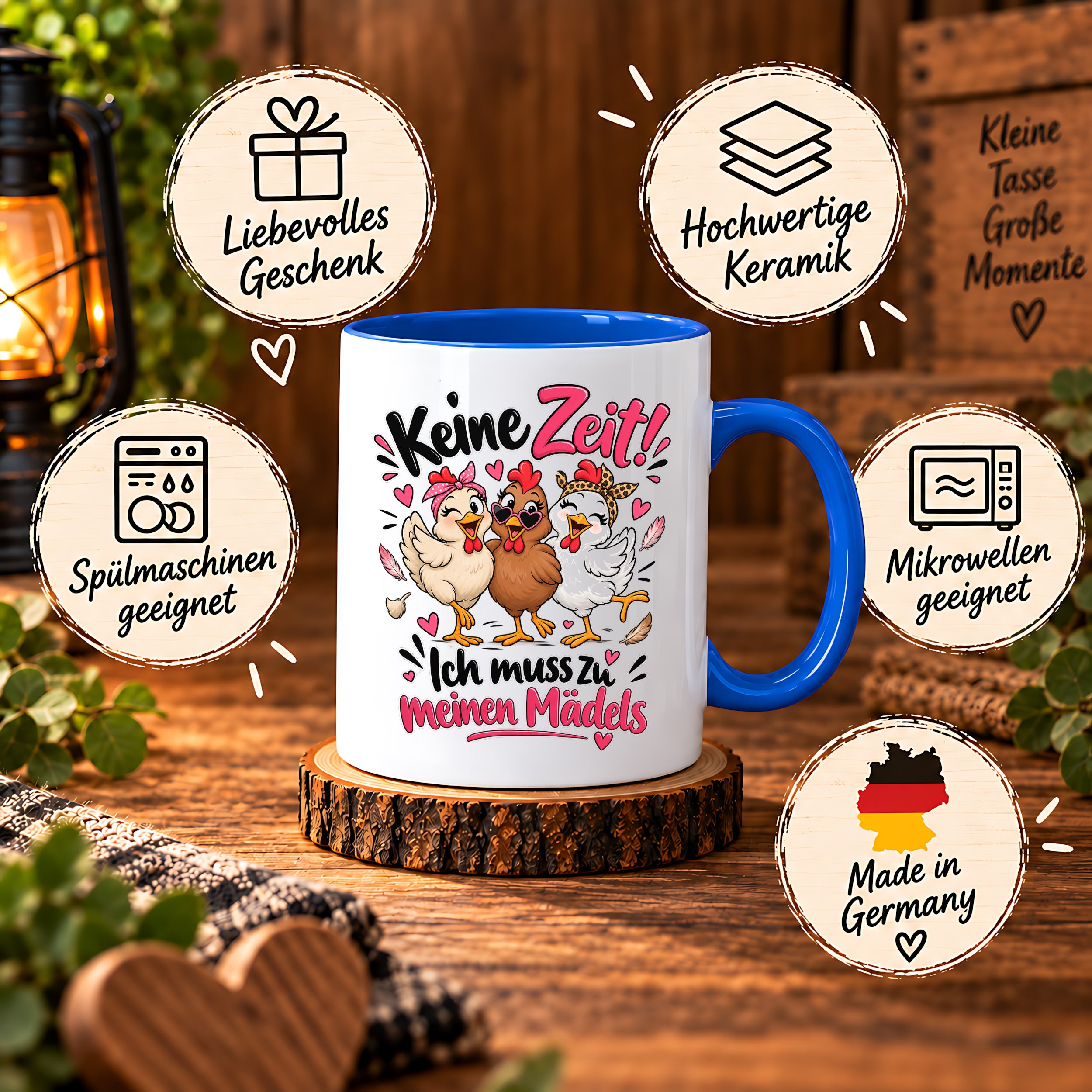 Herzbotschaft Tasse Mädelsabend keine Zeit ich muss zu meinen Mädels