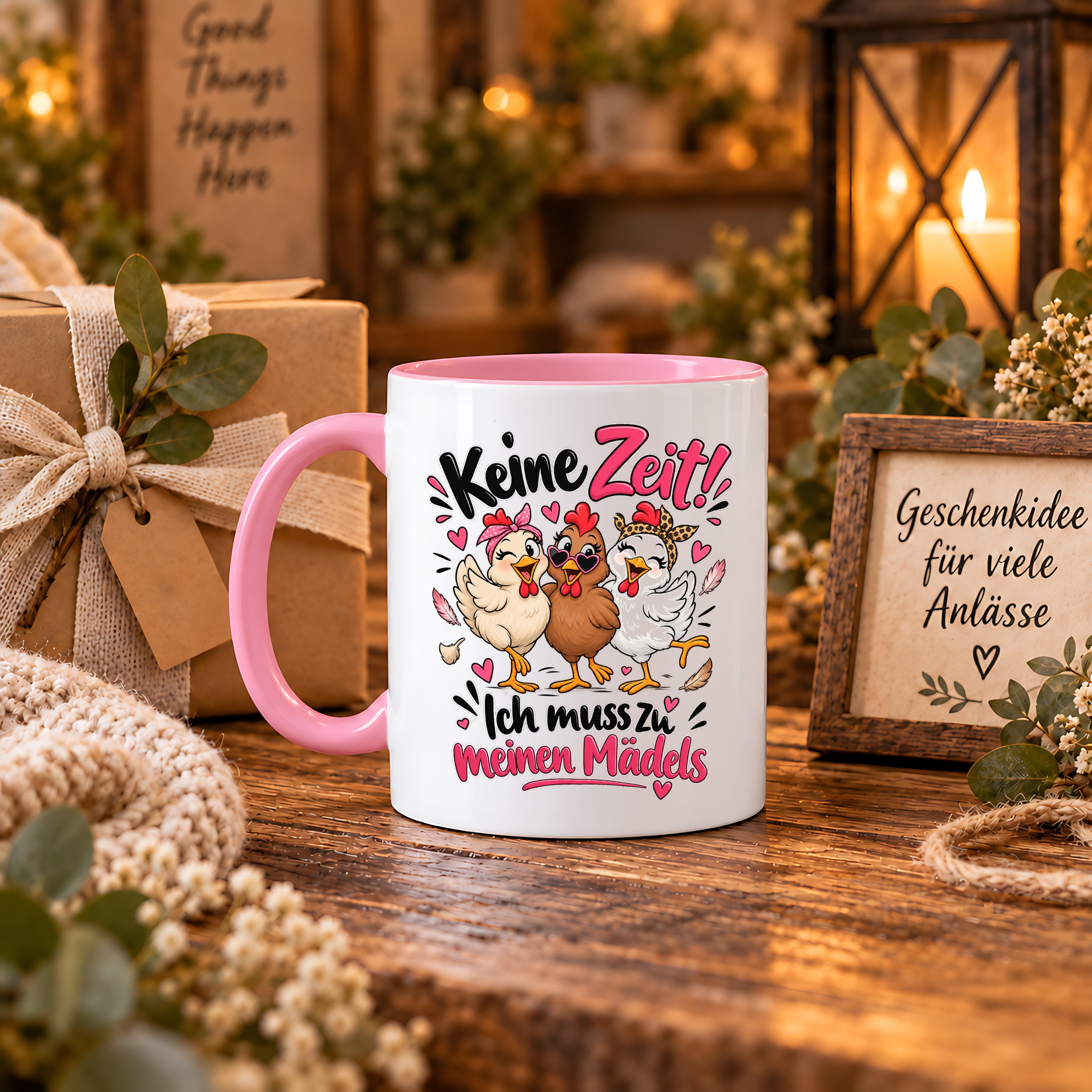 Herzbotschaft Tasse Mädelsabend keine Zeit ich muss zu meinen Mädels