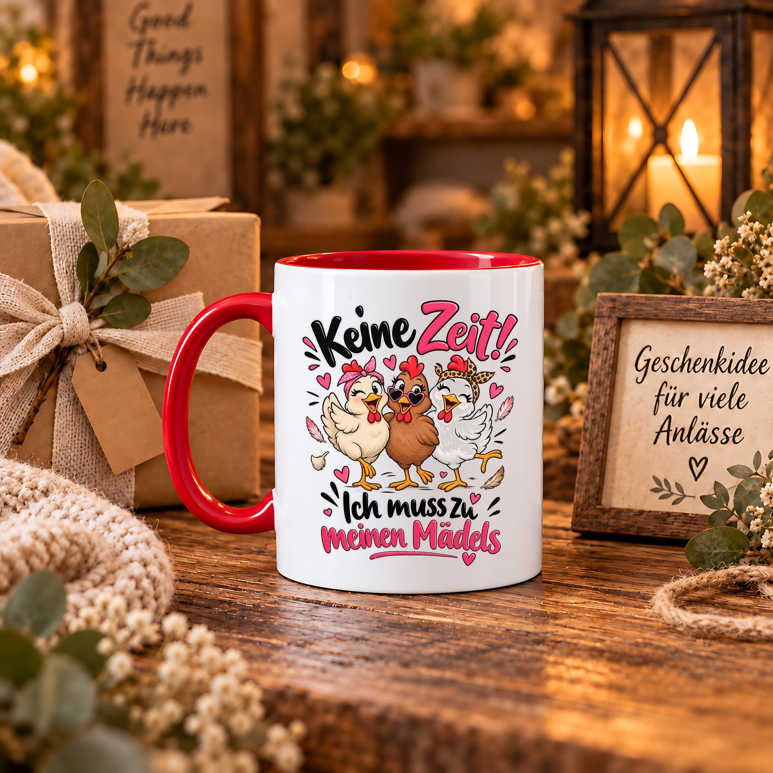 Herzbotschaft Tasse Mädelsabend keine Zeit ich muss zu meinen Mädels