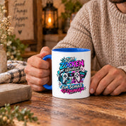 Herzbotschaft Tasse Zum Zocken geboren zur Schule gezwungen Gamertasse