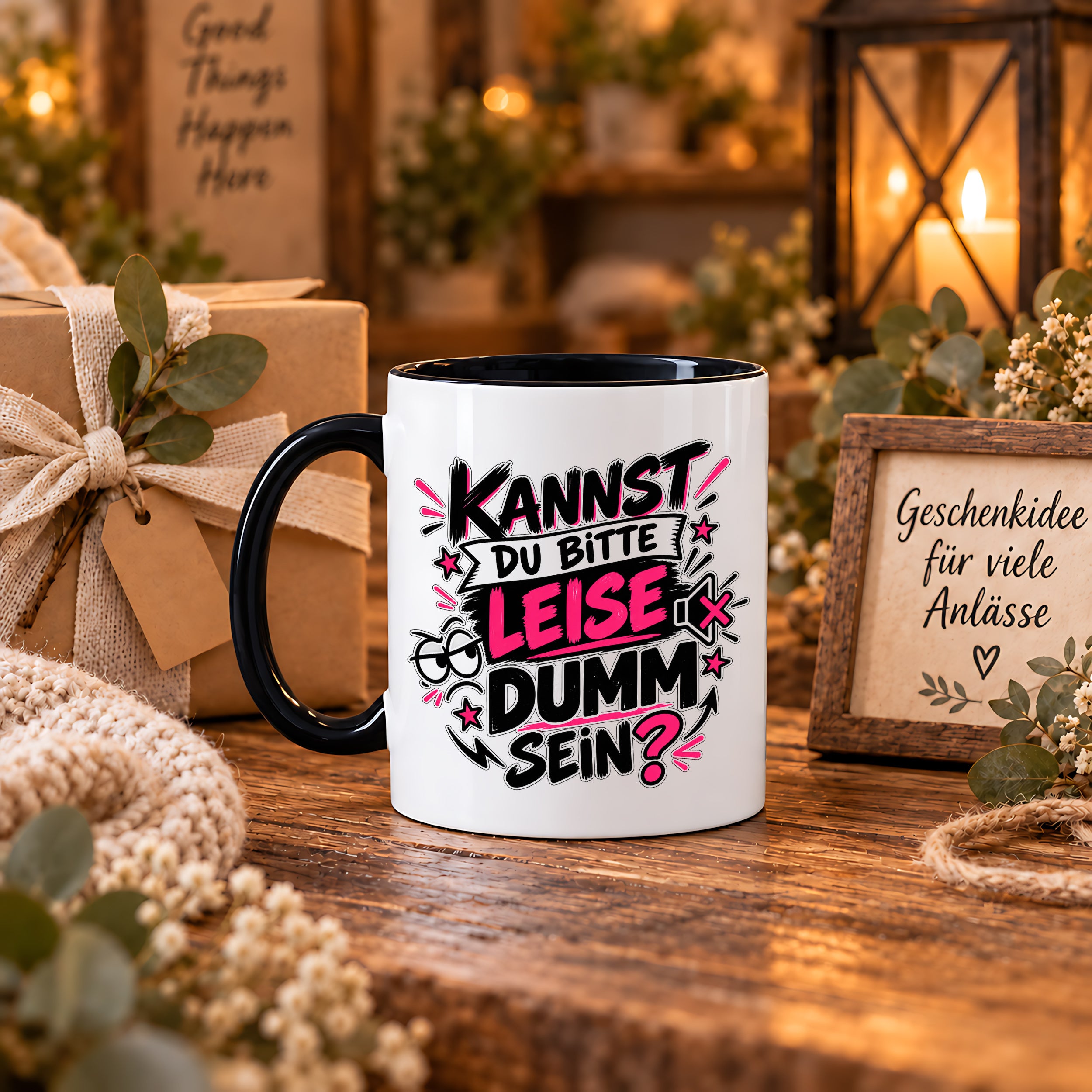 Herzbotschaft Tasse Kannst du bitte leise dumm sein Lustige Kaffeetasse