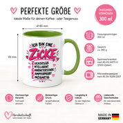 Herzbotschaft Tasse Zicke Zuckersüß Intelligent Geschenk 330 ml