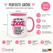 Herzbotschaft Tasse Zicke Zuckersüß Intelligent Geschenk 330 ml