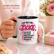 Herzbotschaft Tasse Zicke Zuckersüß Intelligent Geschenk 330 ml