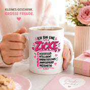 Herzbotschaft Tasse Zicke Zuckersüß Intelligent Geschenk 330 ml