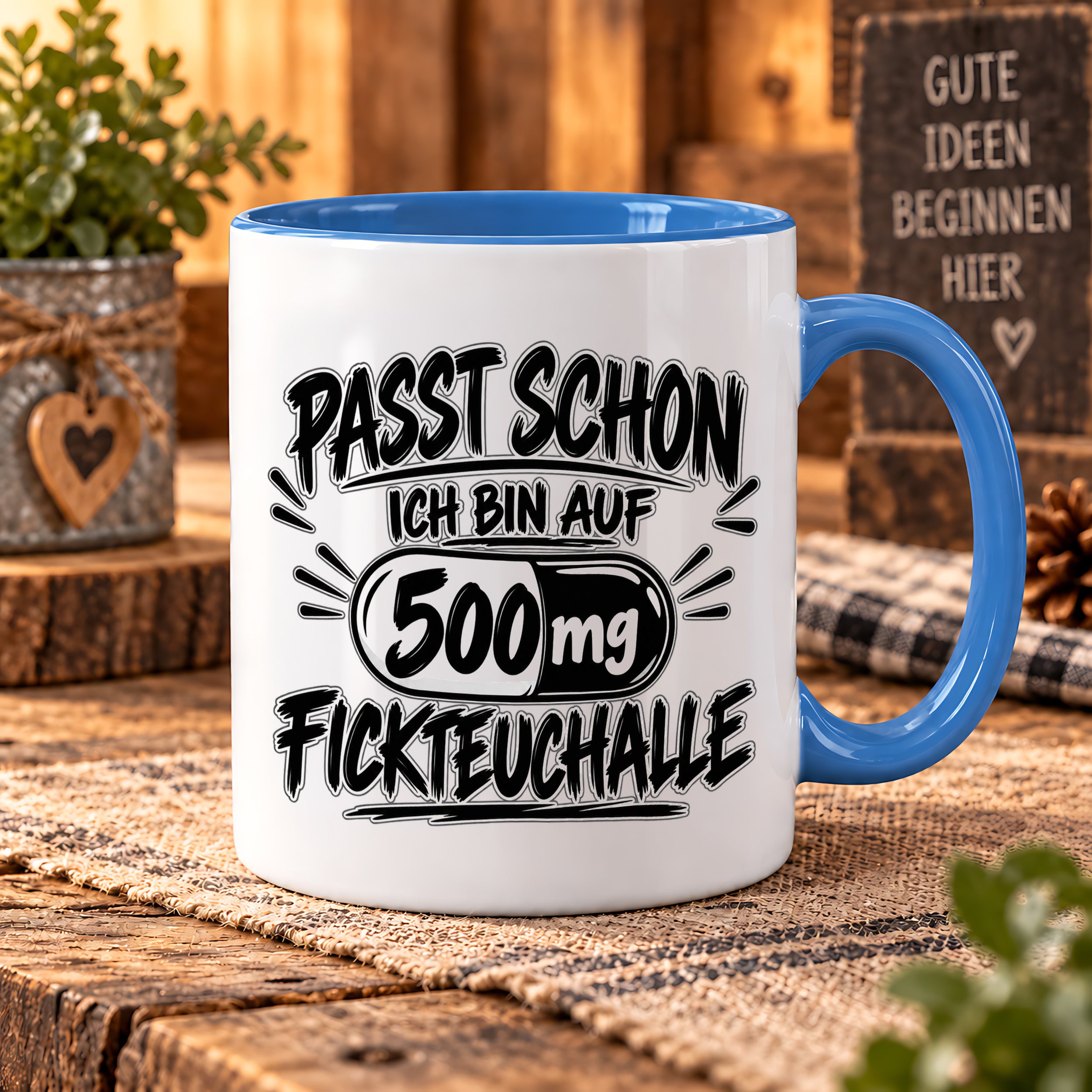 Herzbotschaft Tasse mit lustigem Spruch für Büro Geschenkidee Kollegen