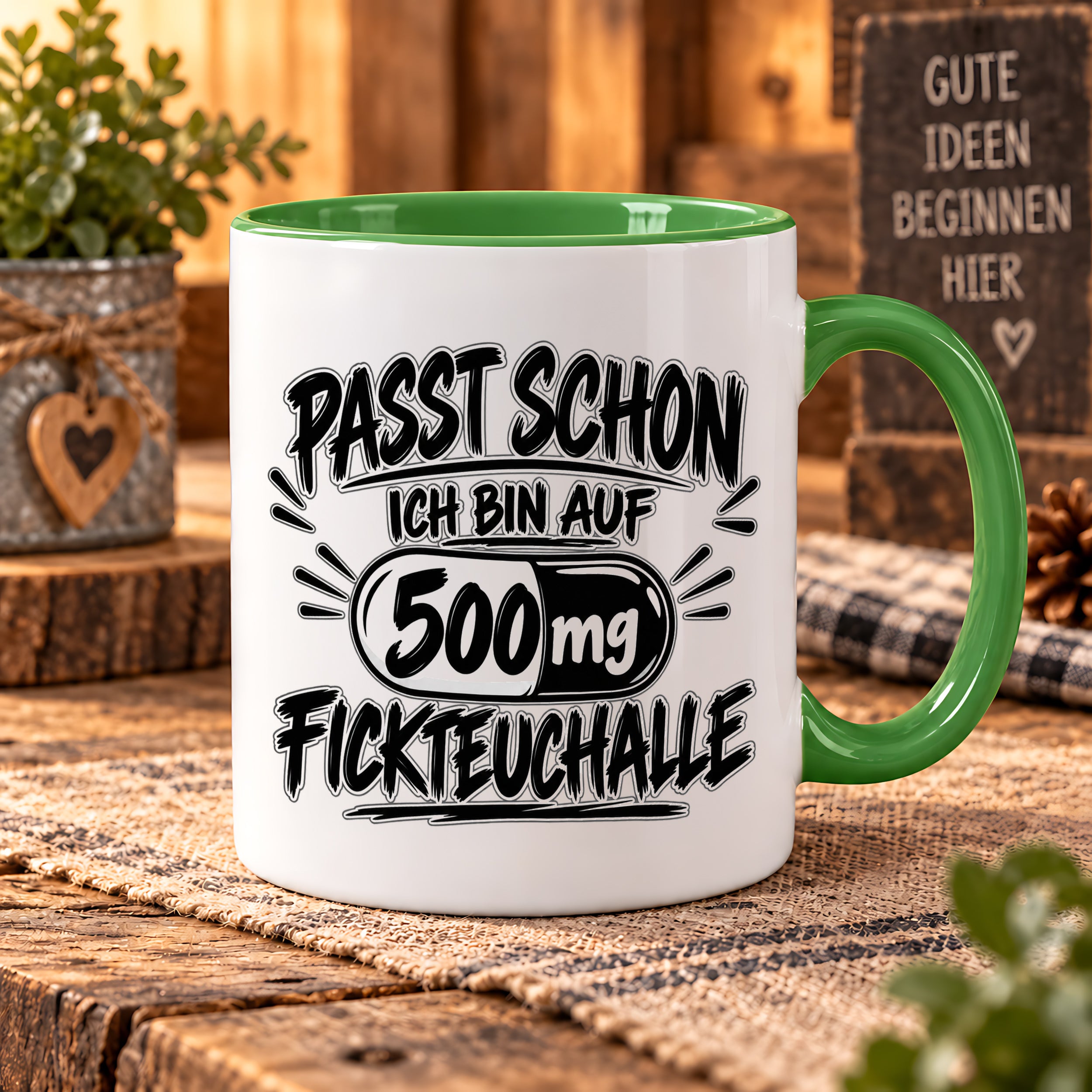 Herzbotschaft Tasse mit lustigem Spruch für Büro Geschenkidee Kollegen