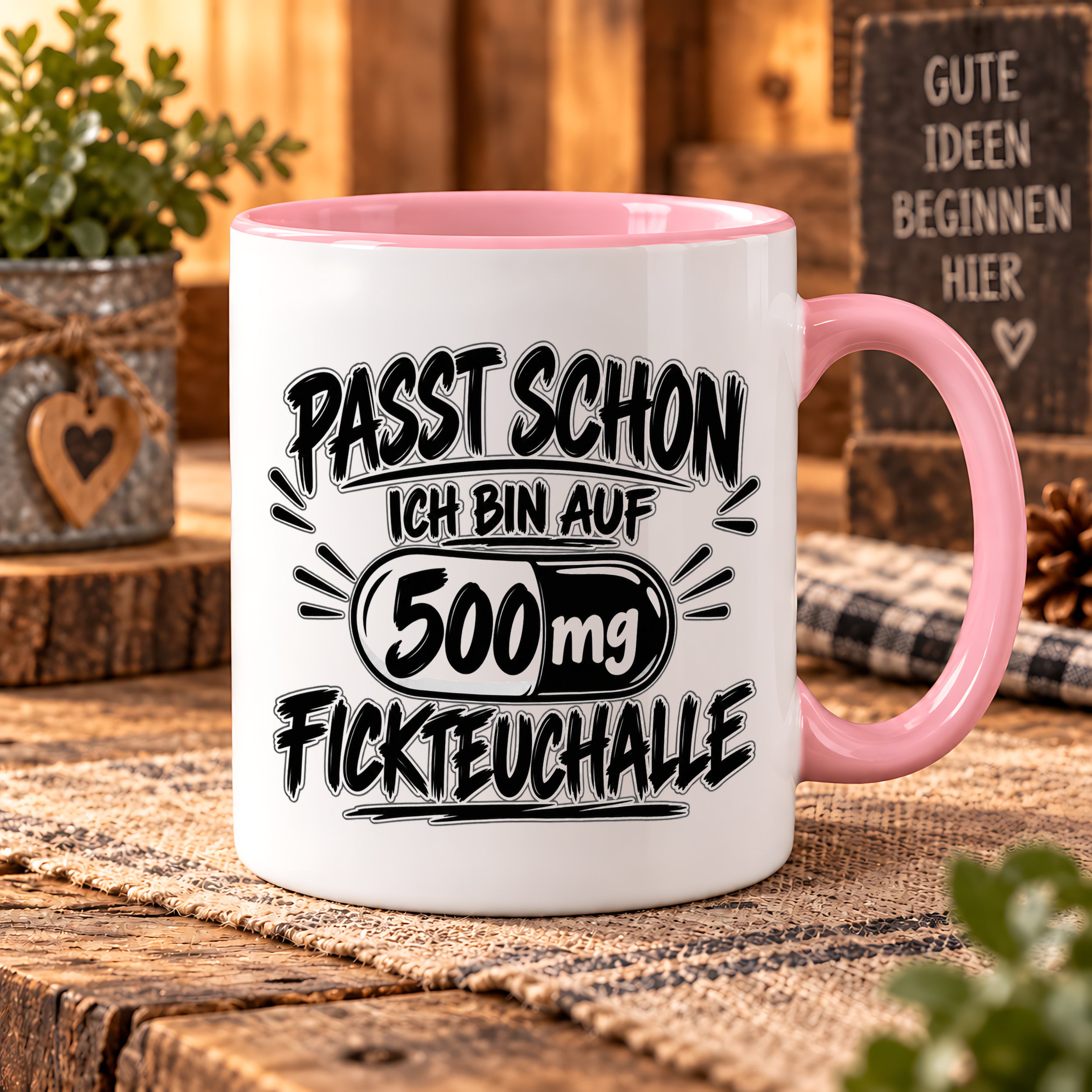 Herzbotschaft Tasse mit lustigem Spruch für Büro Geschenkidee Kollegen