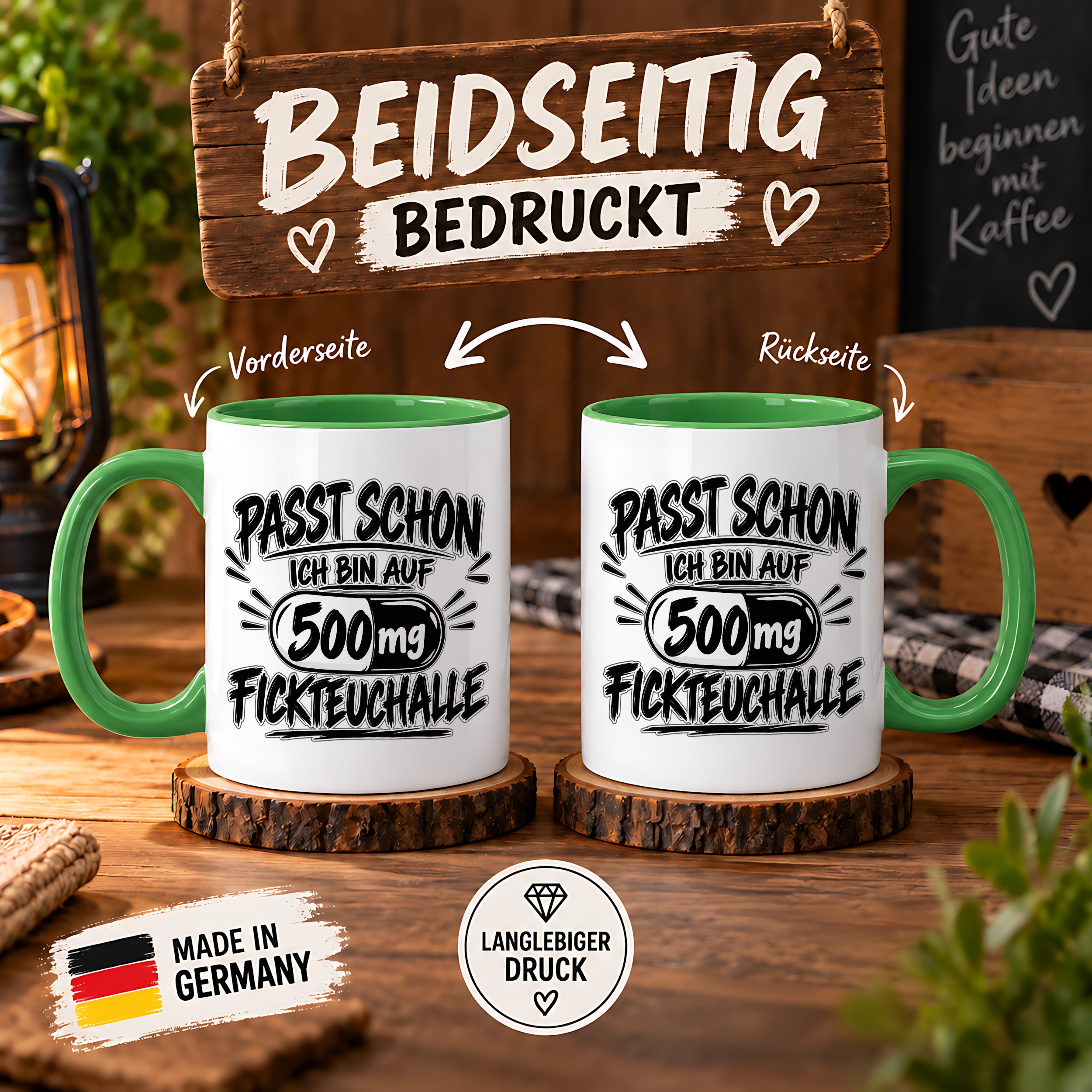 Herzbotschaft Tasse mit lustigem Spruch für Büro Geschenkidee Kollegen
