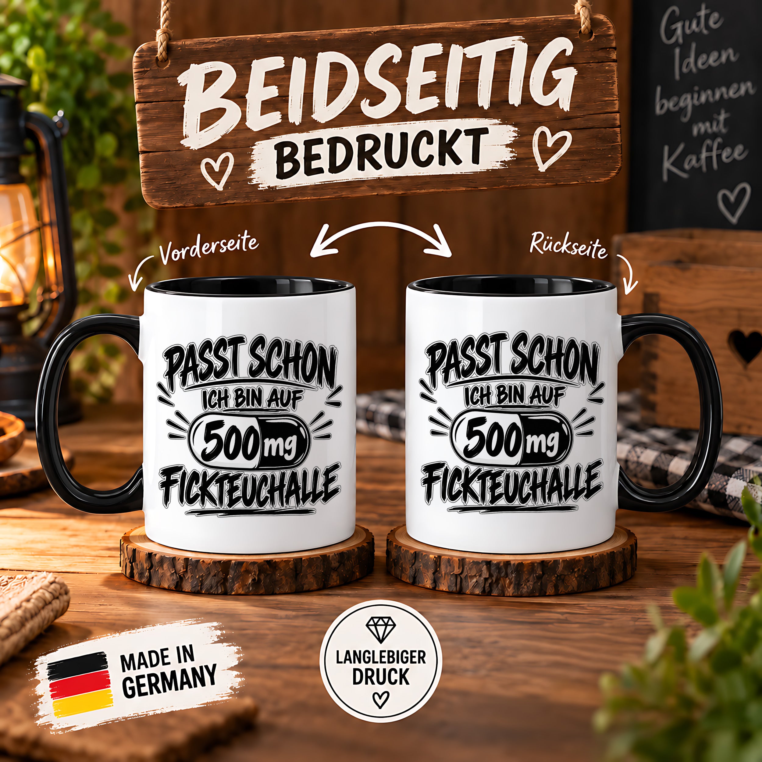 Herzbotschaft Tasse mit lustigem Spruch für Büro Geschenkidee Kollegen