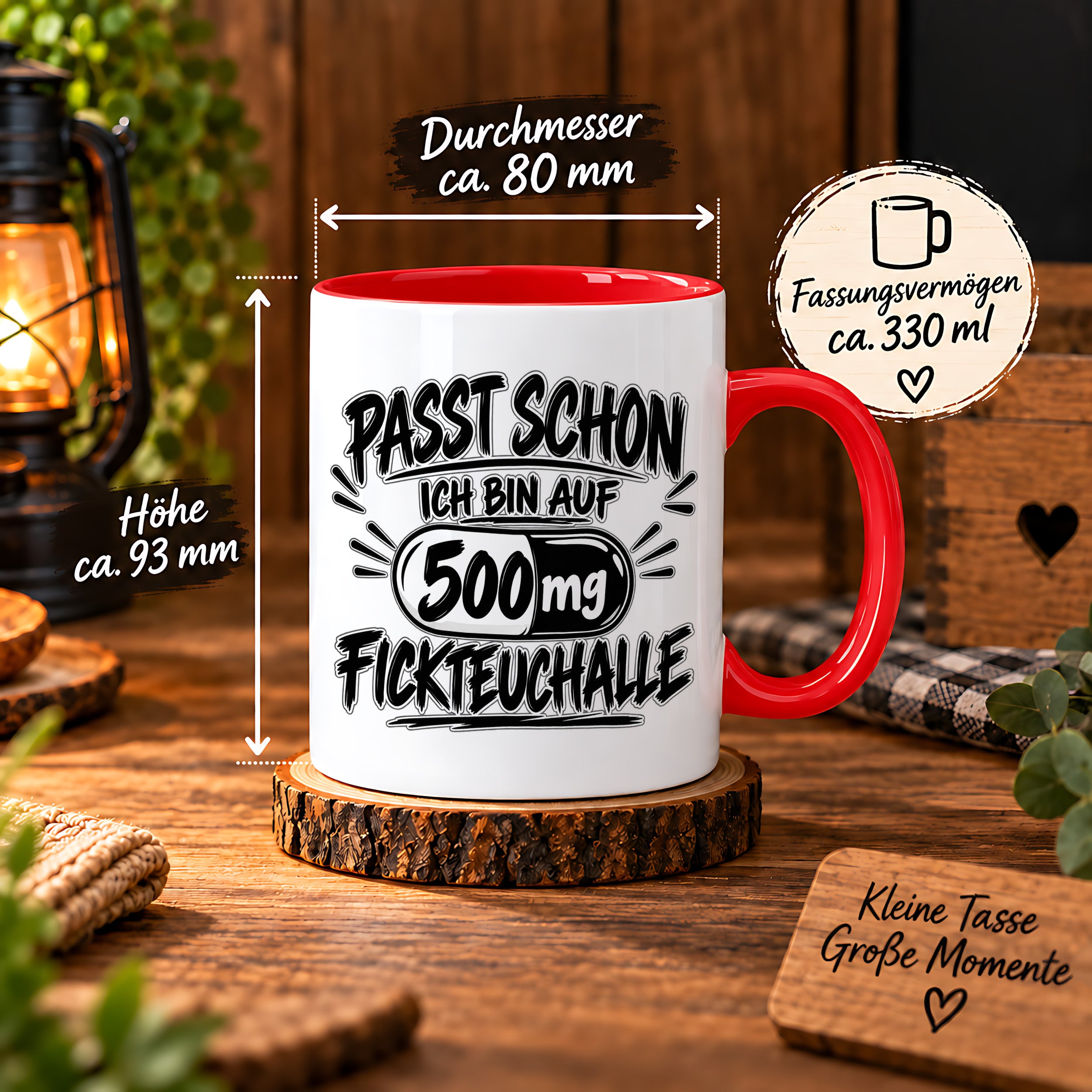 Herzbotschaft Tasse mit lustigem Spruch für Büro Geschenkidee Kollegen