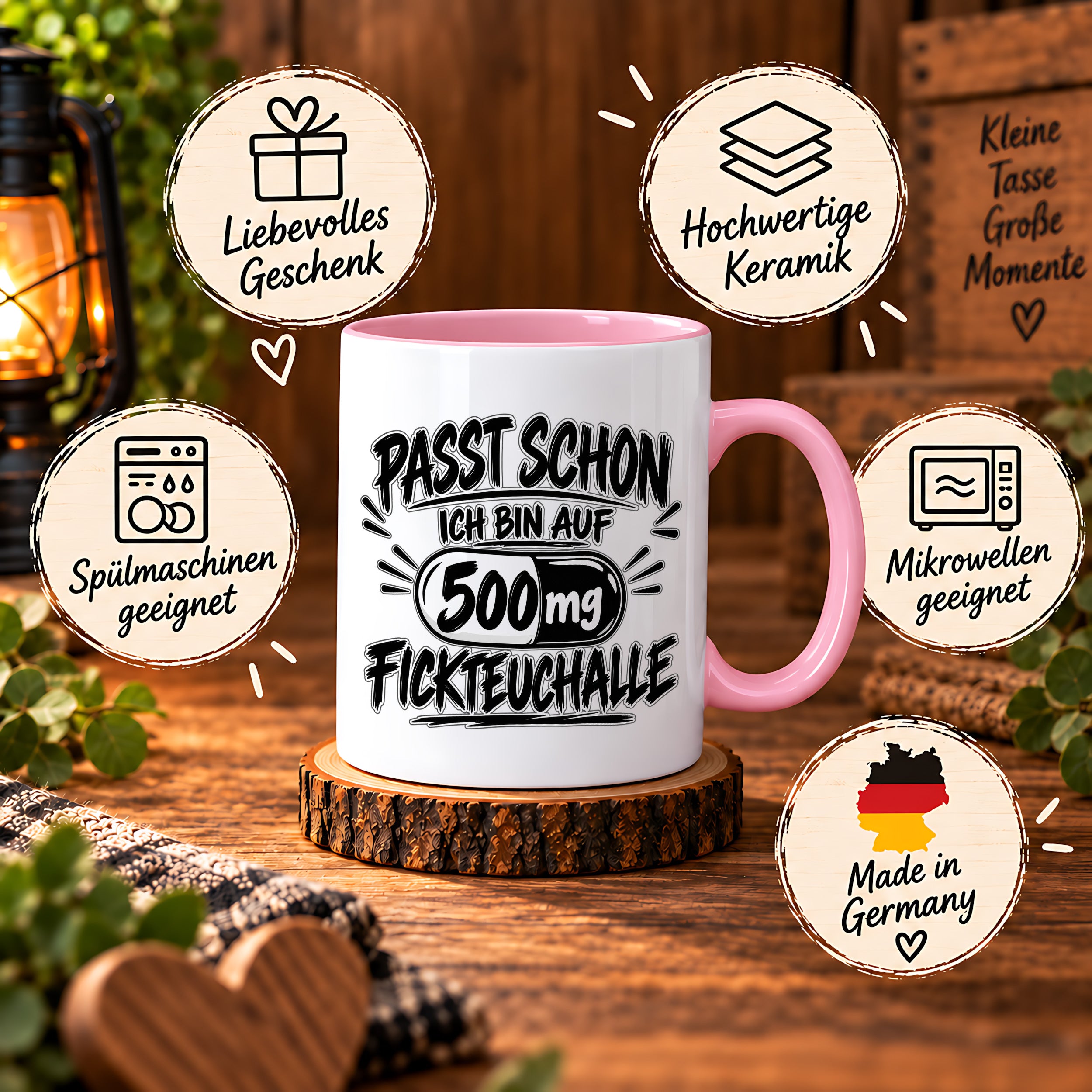Herzbotschaft Tasse mit lustigem Spruch für Büro Geschenkidee Kollegen