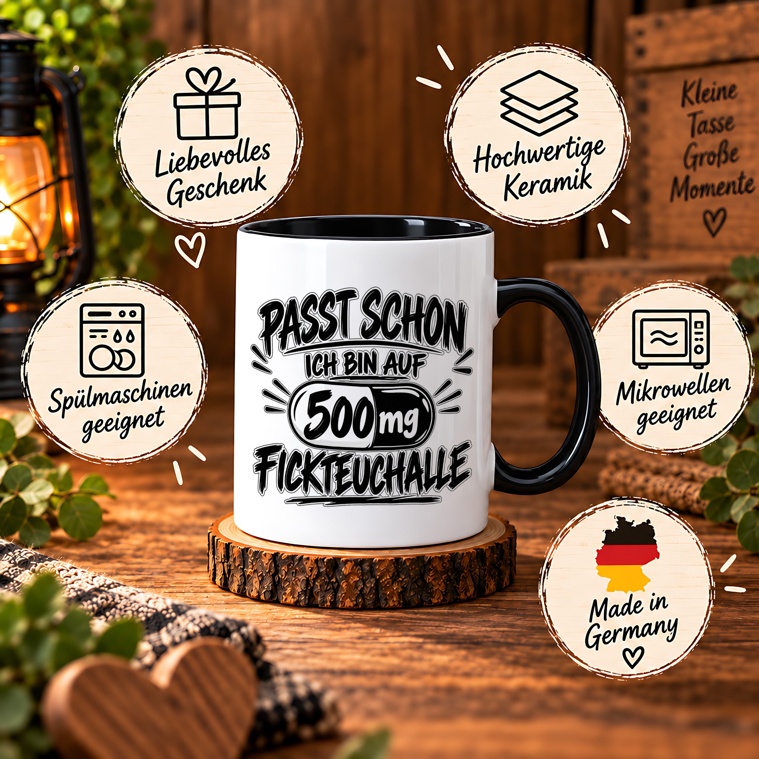 Herzbotschaft Tasse mit lustigem Spruch für Büro Geschenkidee Kollegen