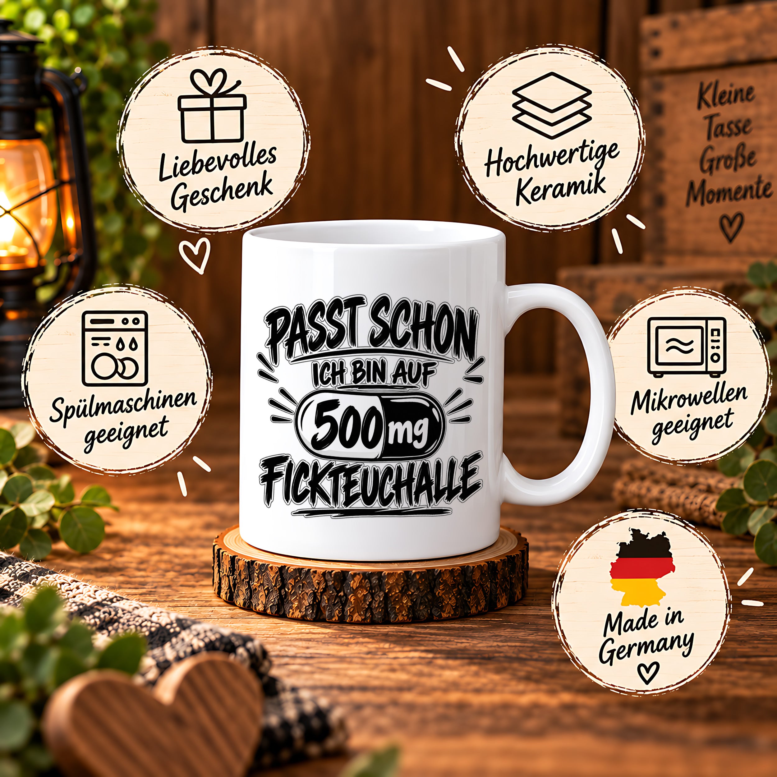 Herzbotschaft Tasse mit lustigem Spruch für Büro Geschenkidee Kollegen