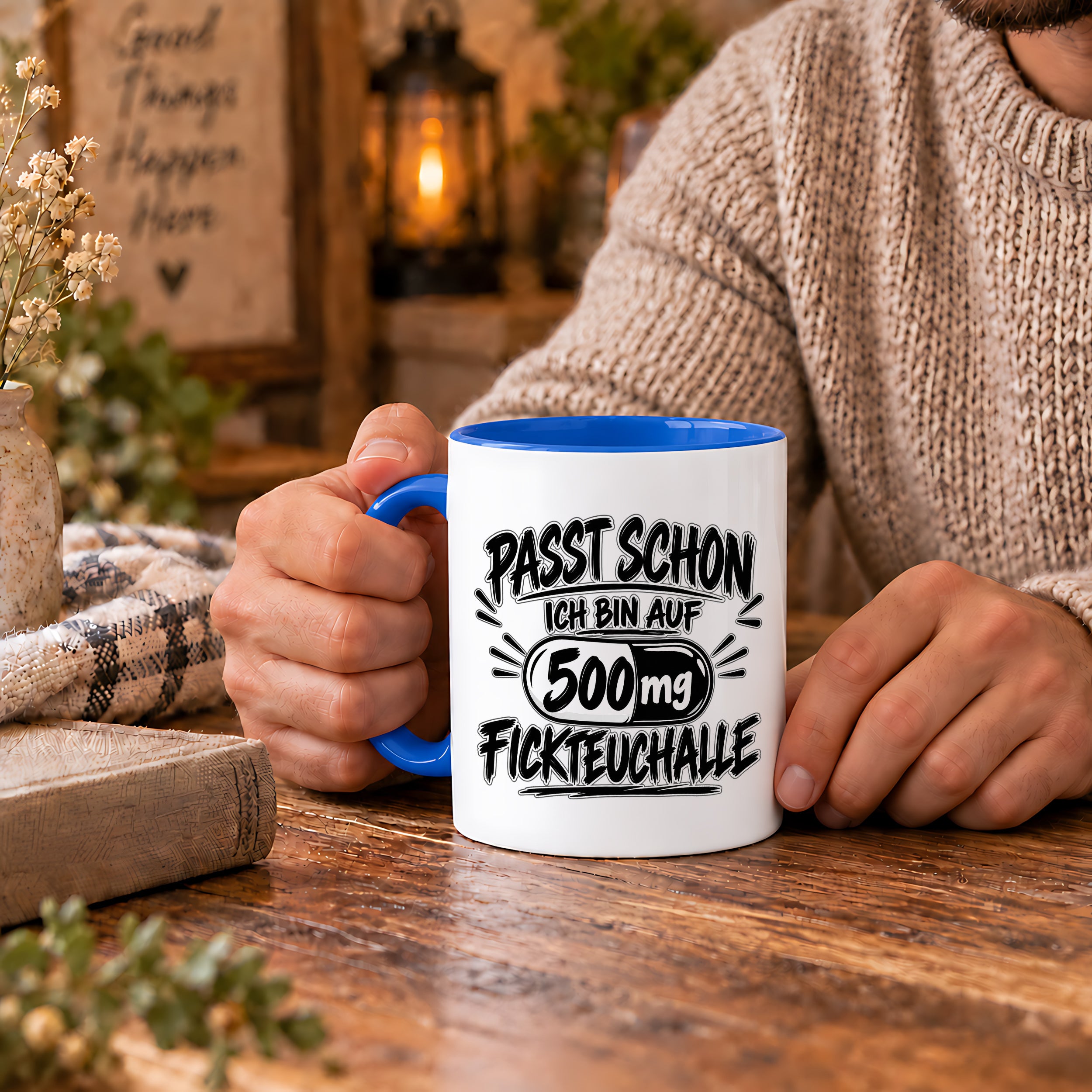 Herzbotschaft Tasse mit lustigem Spruch für Büro Geschenkidee Kollegen