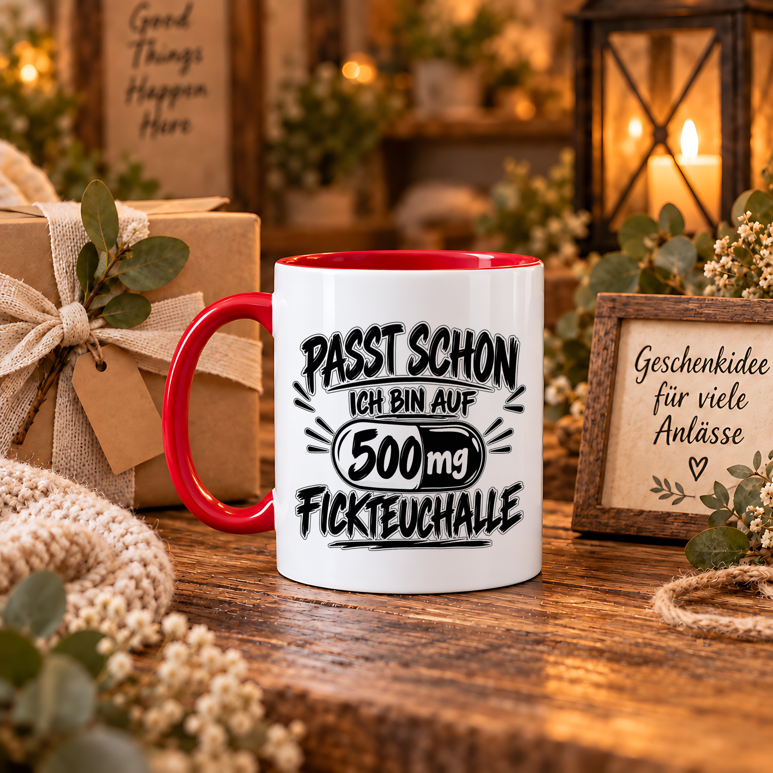 Herzbotschaft Tasse mit lustigem Spruch für Büro Geschenkidee Kollegen