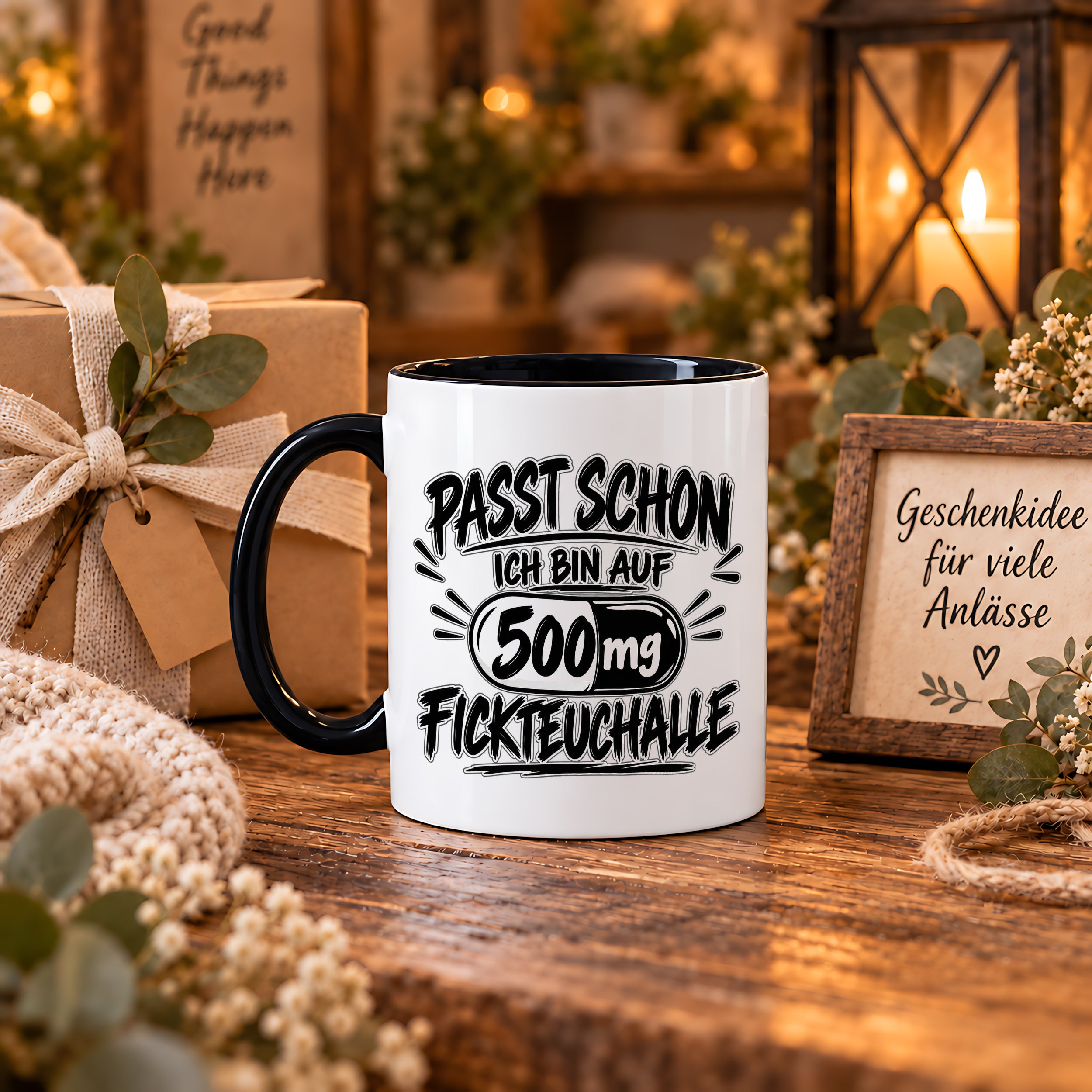 Herzbotschaft Tasse mit lustigem Spruch für Büro Geschenkidee Kollegen