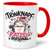 Herzbotschaft Tasse Katzenpersonal Trinknapf Katzen Geschenk 330 ml