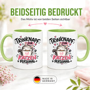 Herzbotschaft Tasse Katzenpersonal Trinknapf Katzen Geschenk 330 ml