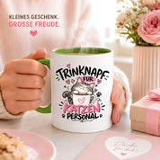 Herzbotschaft Tasse Katzenpersonal Trinknapf Katzen Geschenk 330 ml