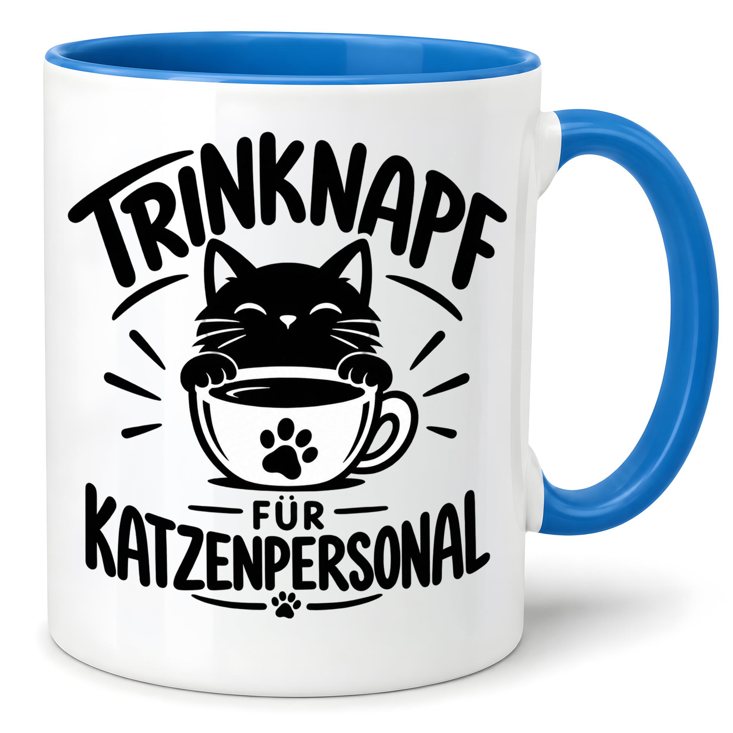 Herzbotschaft Tasse Katzenpersonal Trinknapf Katzen Geschenk 330 ml