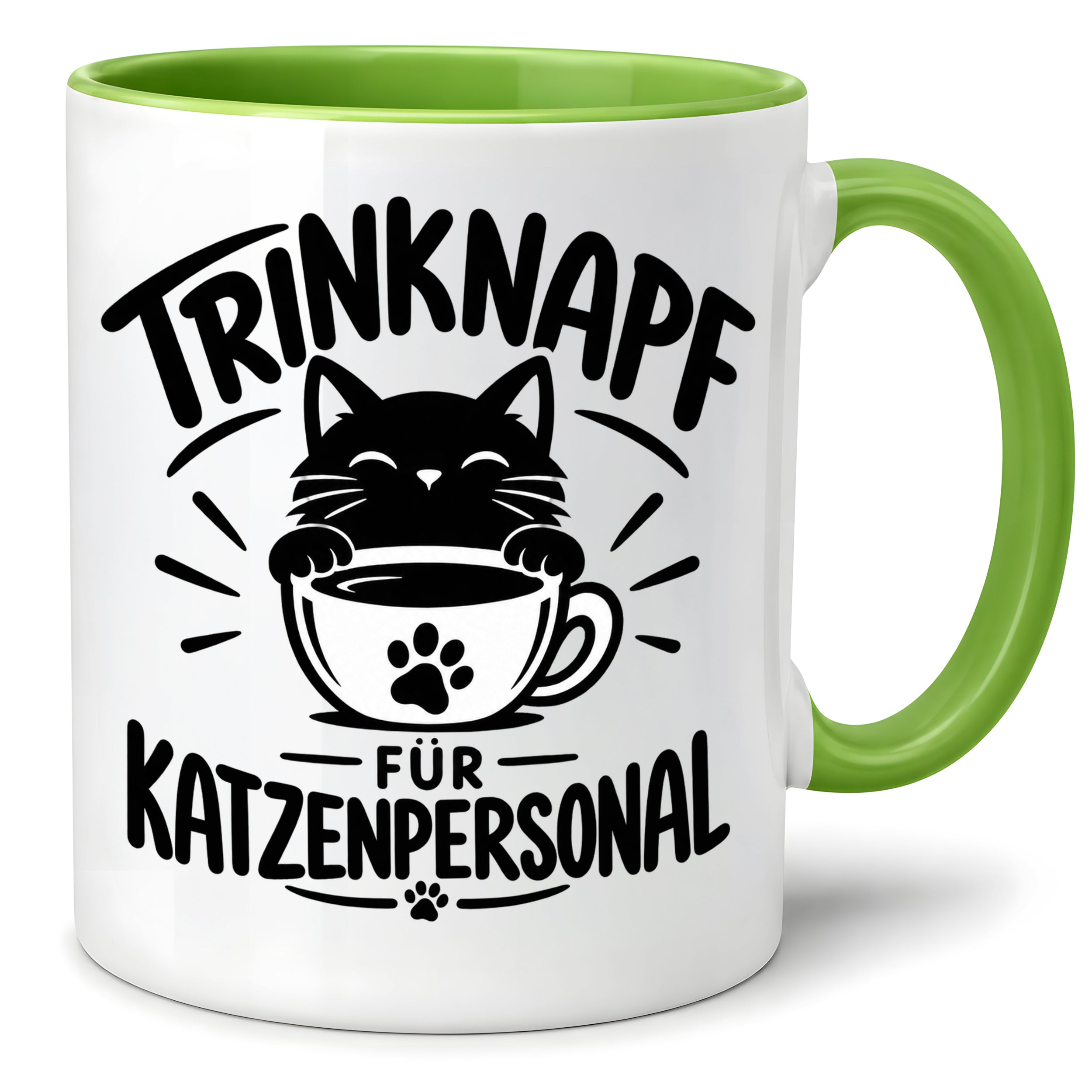 Herzbotschaft Tasse Katzenpersonal Trinknapf Katzen Geschenk 330 ml