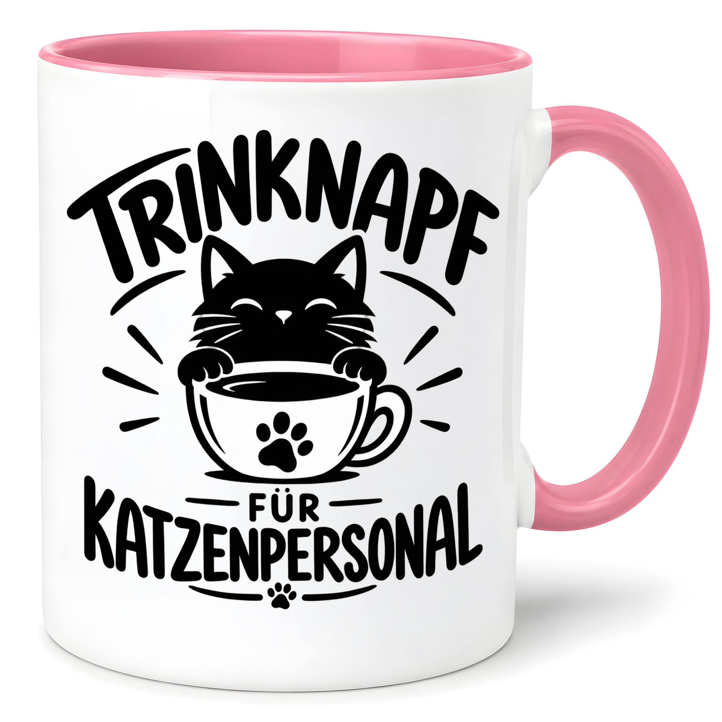 Herzbotschaft Tasse Katzenpersonal Trinknapf Katzen Geschenk 330 ml