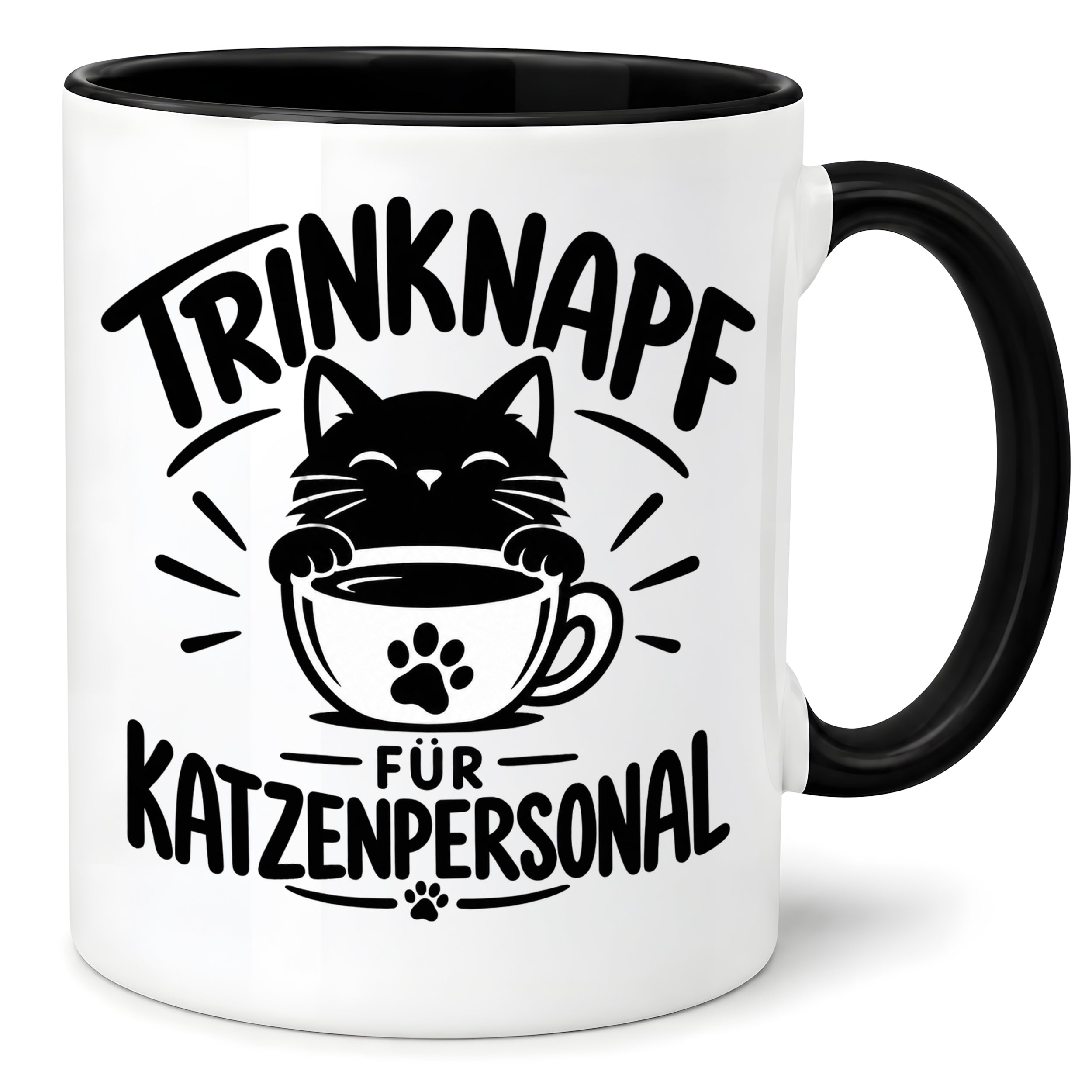 Herzbotschaft Tasse Katzenpersonal Trinknapf Katzen Geschenk 330 ml