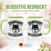 Herzbotschaft Tasse Katzenpersonal Trinknapf Katzen Geschenk 330 ml