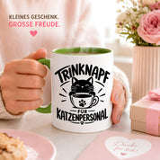 Herzbotschaft Tasse Katzenpersonal Trinknapf Katzen Geschenk 330 ml