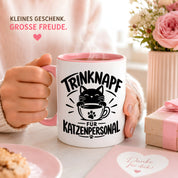 Herzbotschaft Tasse Katzenpersonal Trinknapf Katzen Geschenk 330 ml