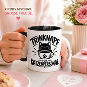 Herzbotschaft Tasse Katzenpersonal Trinknapf Katzen Geschenk 330 ml