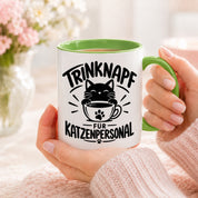 Herzbotschaft Tasse Katzenpersonal Trinknapf Katzen Geschenk 330 ml