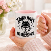 Herzbotschaft Tasse Katzenpersonal Trinknapf Katzen Geschenk 330 ml