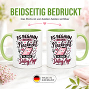 Herzbotschaft Tasse Dating App Liebe Geschenk Partner 330 ml
