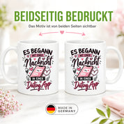 Herzbotschaft Tasse Dating App Liebe Geschenk Partner 330 ml