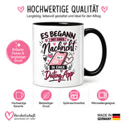 Herzbotschaft Tasse Dating App Liebe Geschenk Partner 330 ml