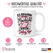 Herzbotschaft Tasse Dating App Liebe Geschenk Partner 330 ml
