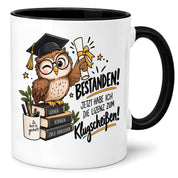 Herzbotschaft Tasse Prüfung bestanden Klugscheißen Geschenk 330 ml