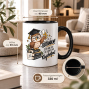 Herzbotschaft Tasse Prüfung bestanden Klugscheißen Geschenk 330 ml