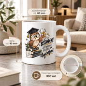 Herzbotschaft Tasse Prüfung bestanden Klugscheißen Geschenk 330 ml
