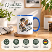 Herzbotschaft Tasse Prüfung bestanden Klugscheißen Geschenk 330 ml
