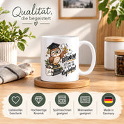 Herzbotschaft Tasse Prüfung bestanden Klugscheißen Geschenk 330 ml