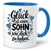 Herzbotschaft Tasse Sohn Geschenk mit Spruch Glück 330 ml